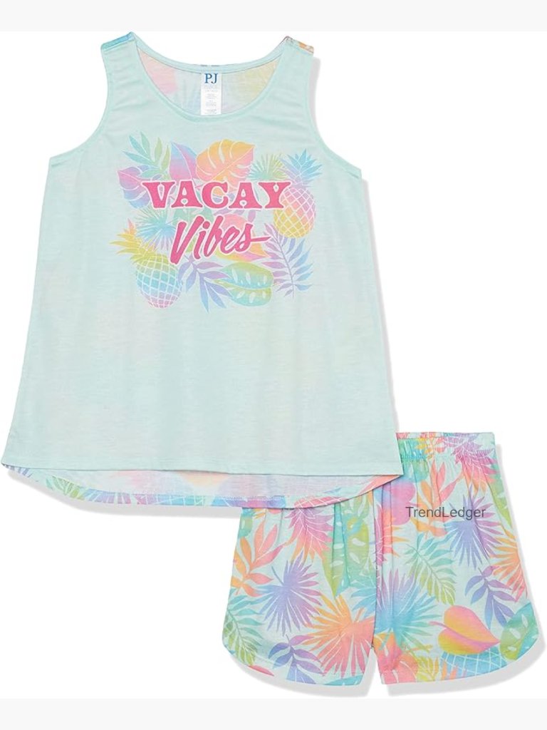 Girls 2-Piece Sleeveless Tank & Short Pajama Set, Big Kid Xl